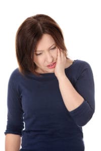 attractive woman with severe toothache